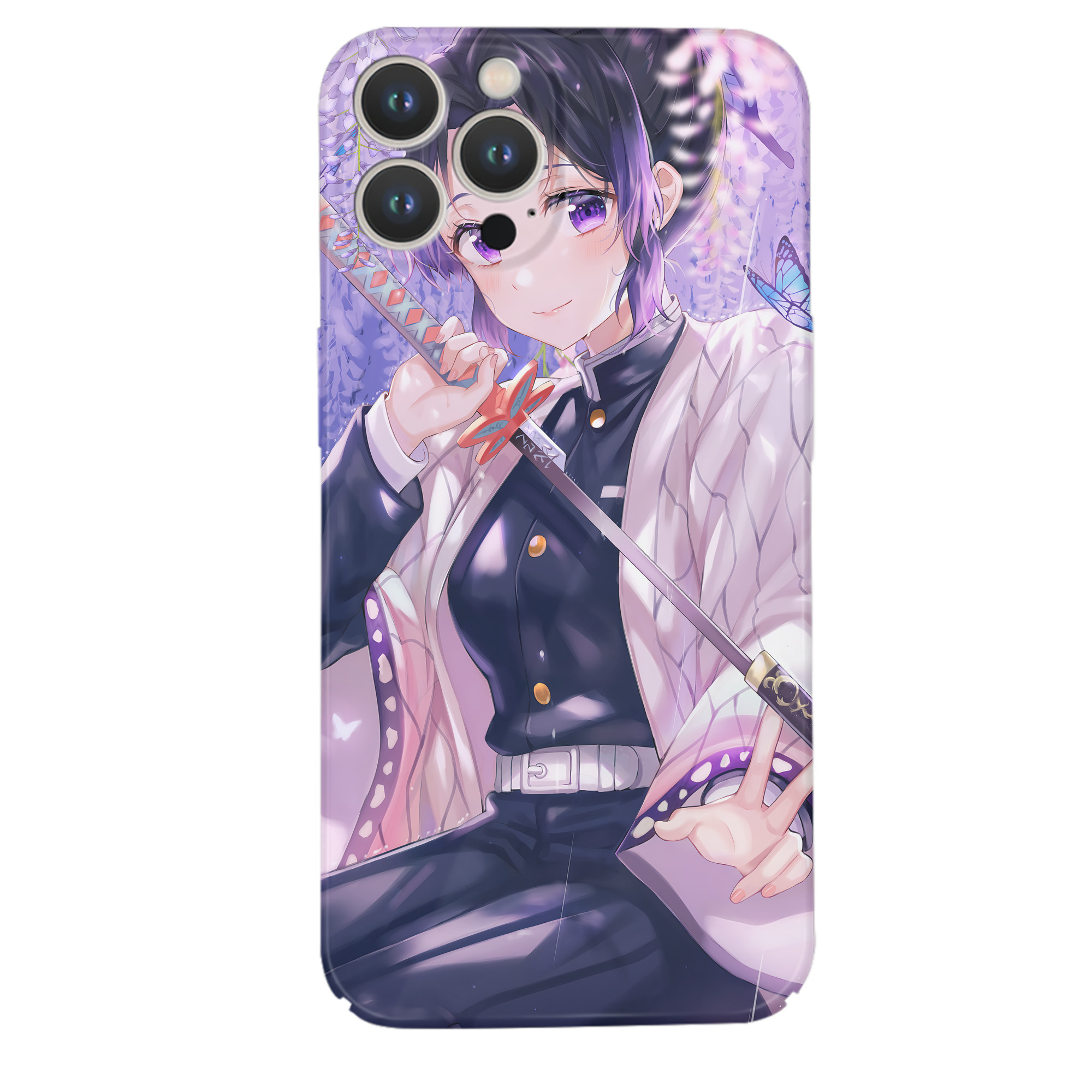 （画像用） 鬼滅の刃（きめつのやいば）蟲柱-胡蝶 しのぶ／こちょう しのぶ Kochou Shinobu 【iPhone 14シリーズ対応】ハードケース